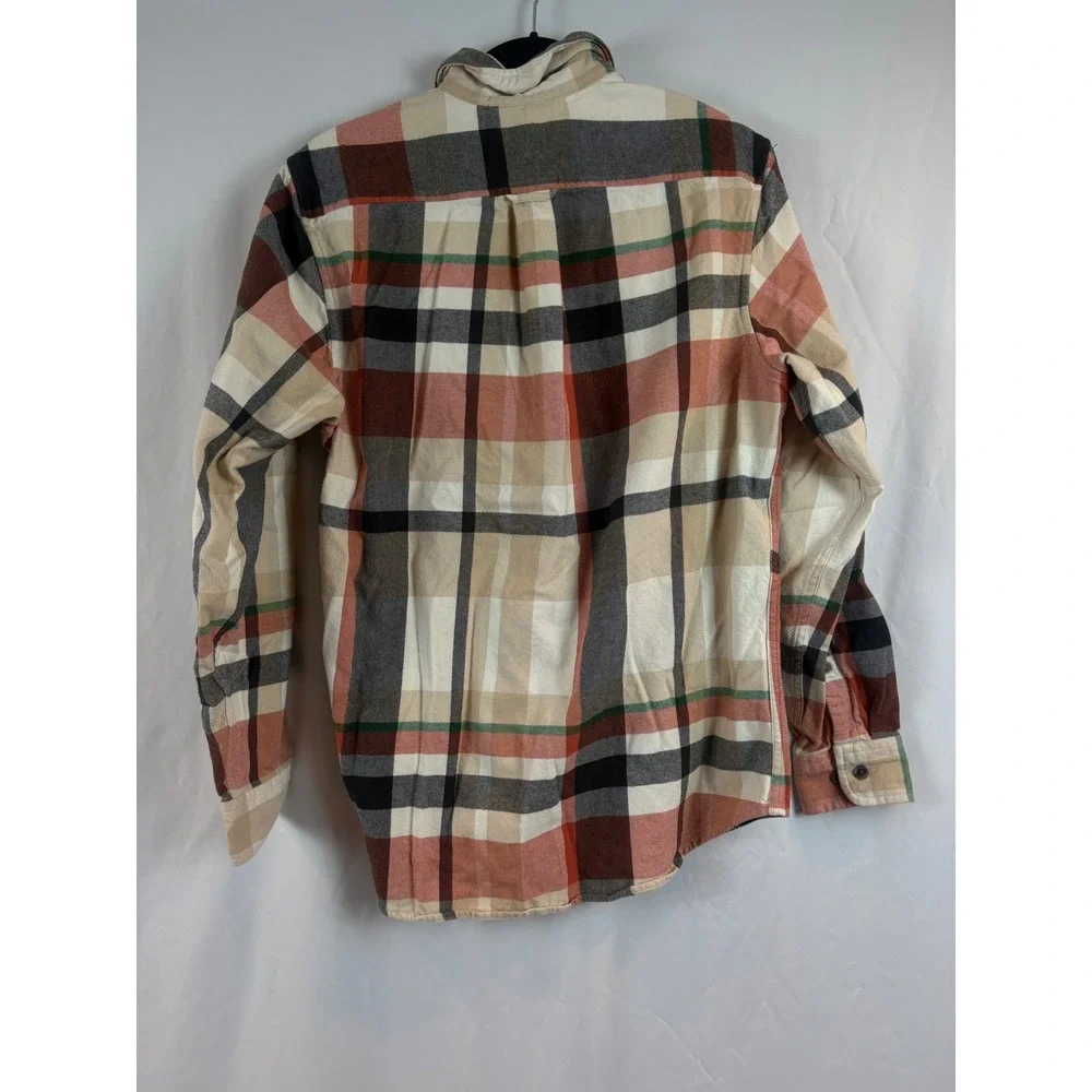Lands End Mens Medium Traditional Fit Plaid Flannel Button Down Shirt Multicolor